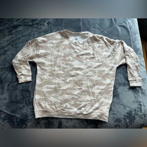 Athleta Camo Crew Neck Sweater - Beige